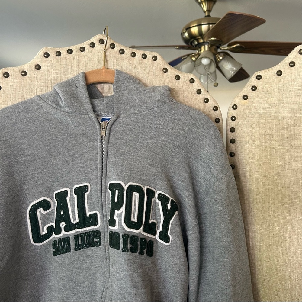 Cal Poly Gray Zip Up Hoodie - Picture 6 of 16